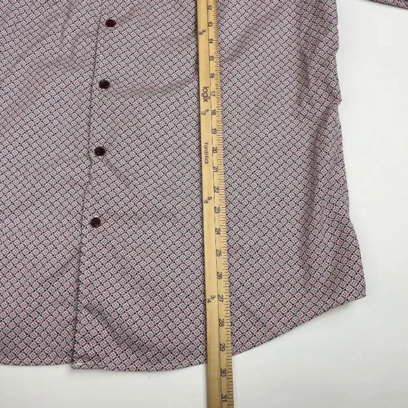 Tasso Elba Long Sleeve Cotton Square Printed Button Down Shirt - Picture 10 of 12